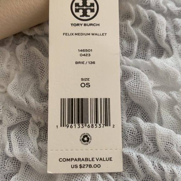Brand new Tory Burch Felix Medium Wallet Brie - Picture 9 of 11